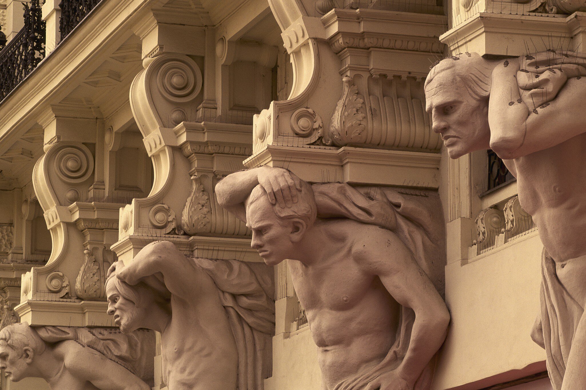 Detail of the House of the Four Mamlases, Brno, South Moravia, Czechia.