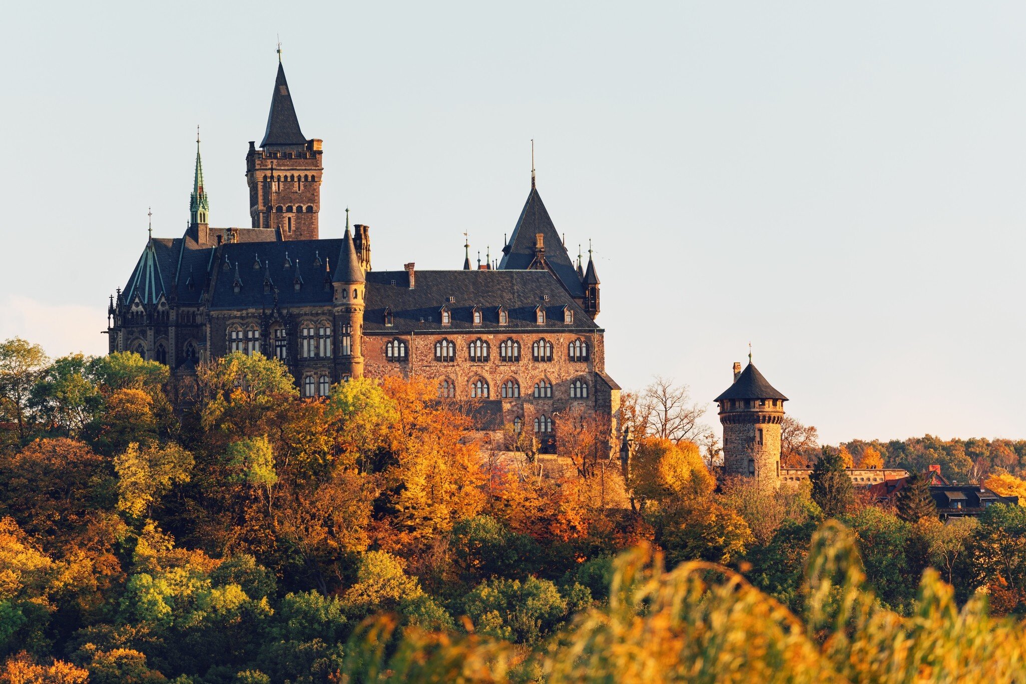 Historic Wernigerode Castle surrounded by an autumn landscape; Shutterstock ID 2280467941;