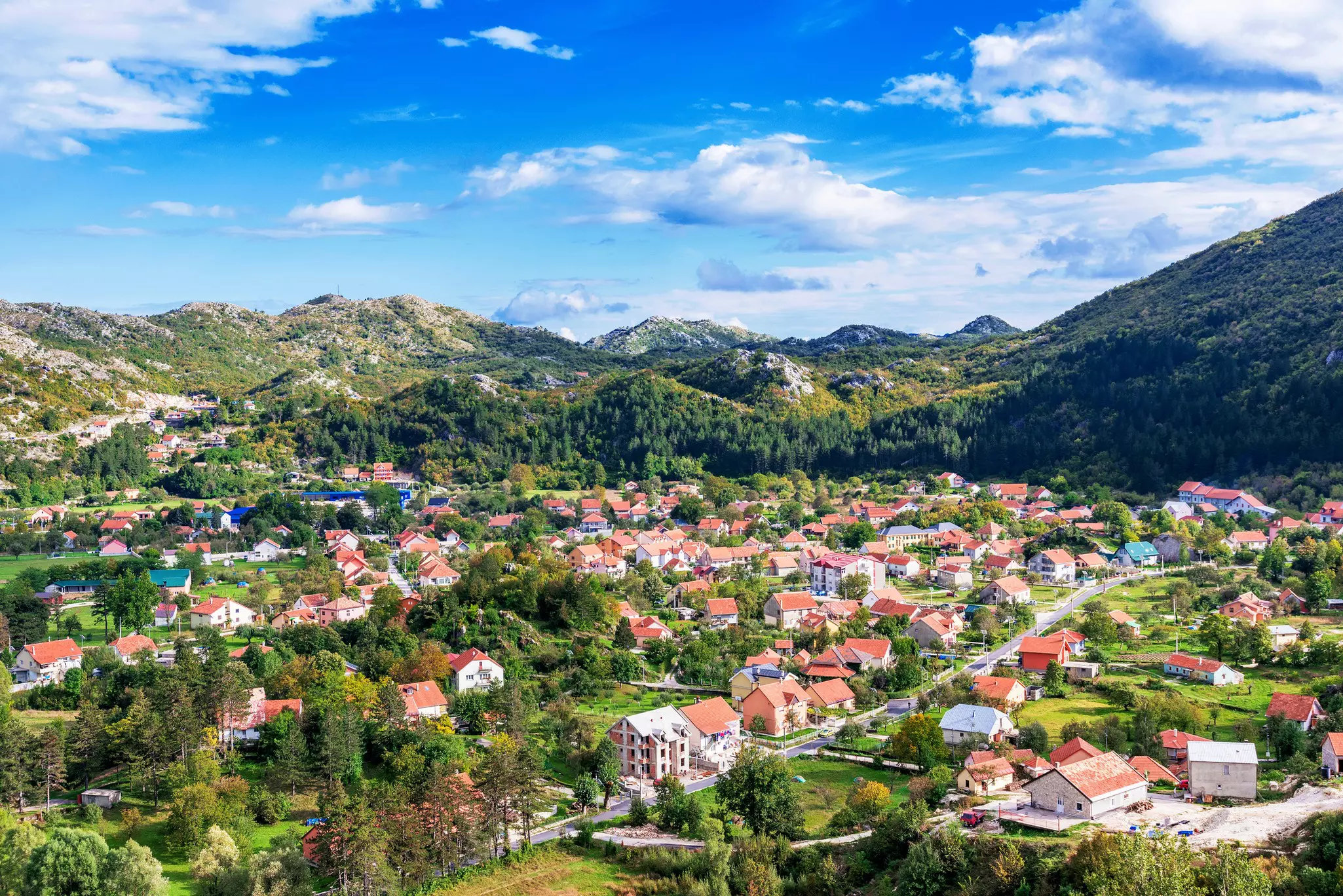 A view over the town of Cetinje in Montenegro.