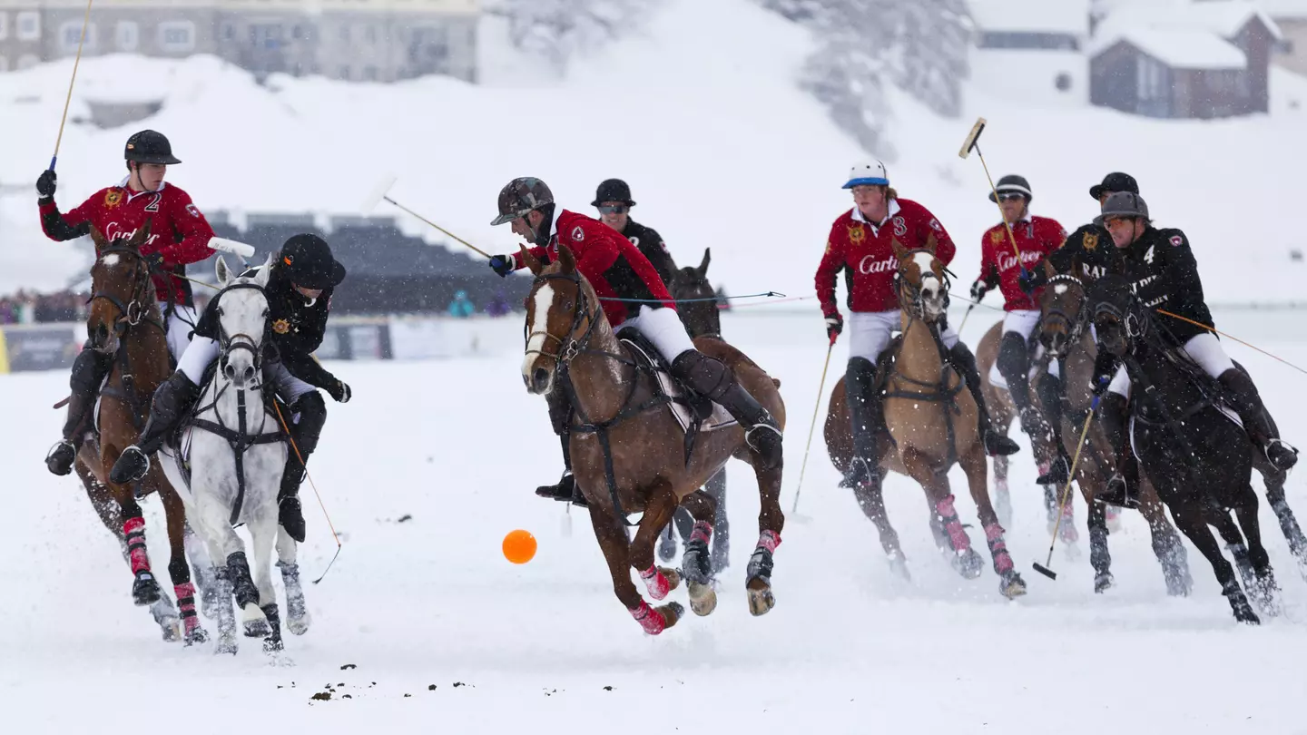 Snow Polo is just as glamorous in the winter months. Stockwerk / Getty Images