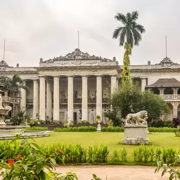 Exterior of the Marble Palace in Kolkata, West Bengal, India.