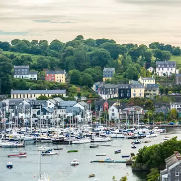 View of the Kinsale Harbour during sunset, County Cork, Ireland.
