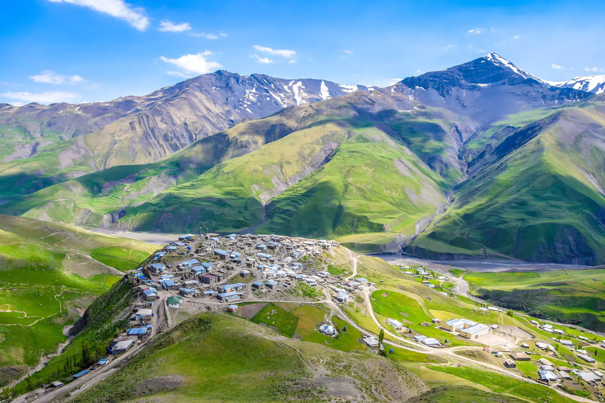 The mountain village of Xinaliq in the Caucasus Mountains, Azerbaijan.