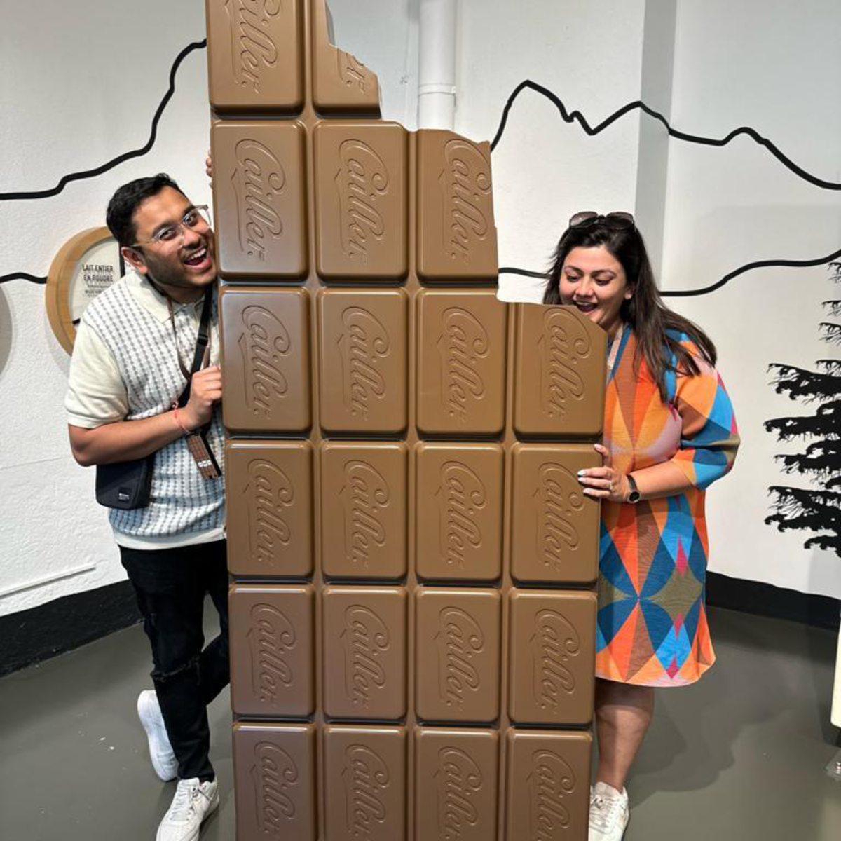 Elsewhere travelers touring a chocolate factory.