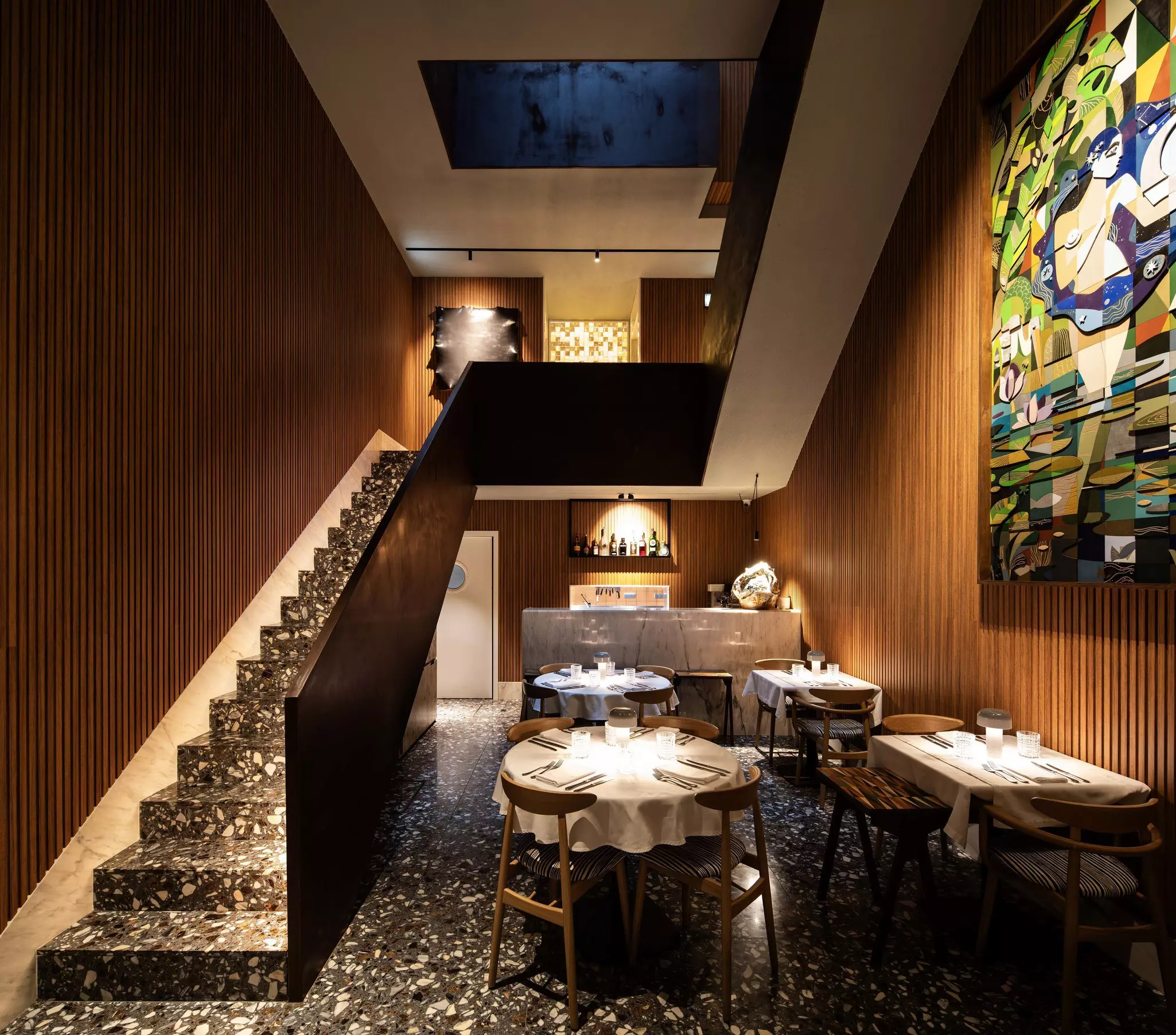 The dining room at Nem Carne Nem Peixe in Porto, Portugal.