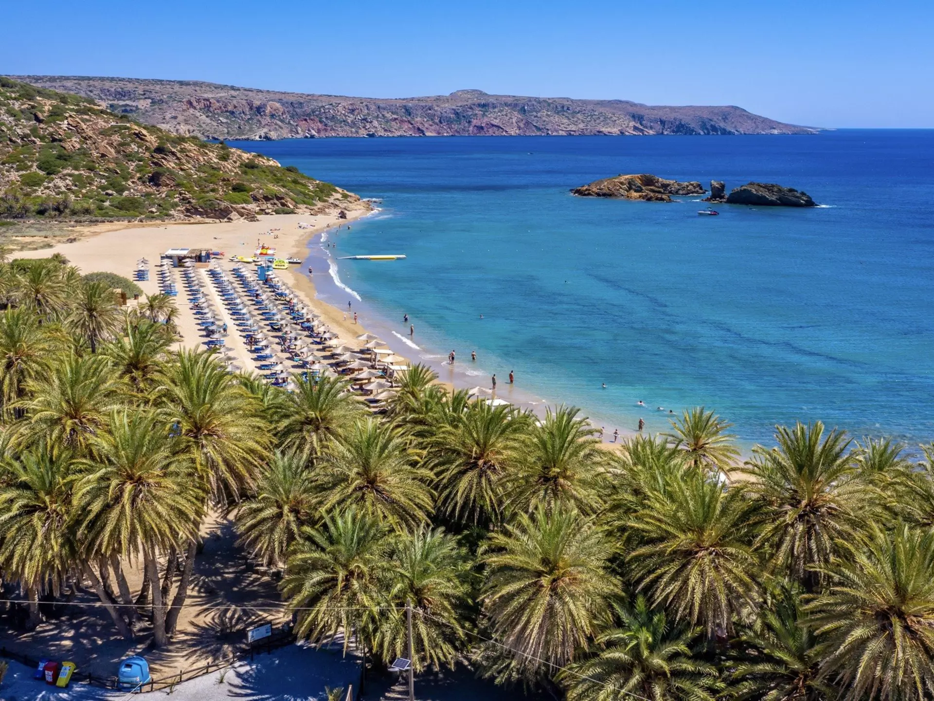 The fabled date palms at Vaï Beach, Crete, Greece. Lukasz Tyczkowski/Shutterstock