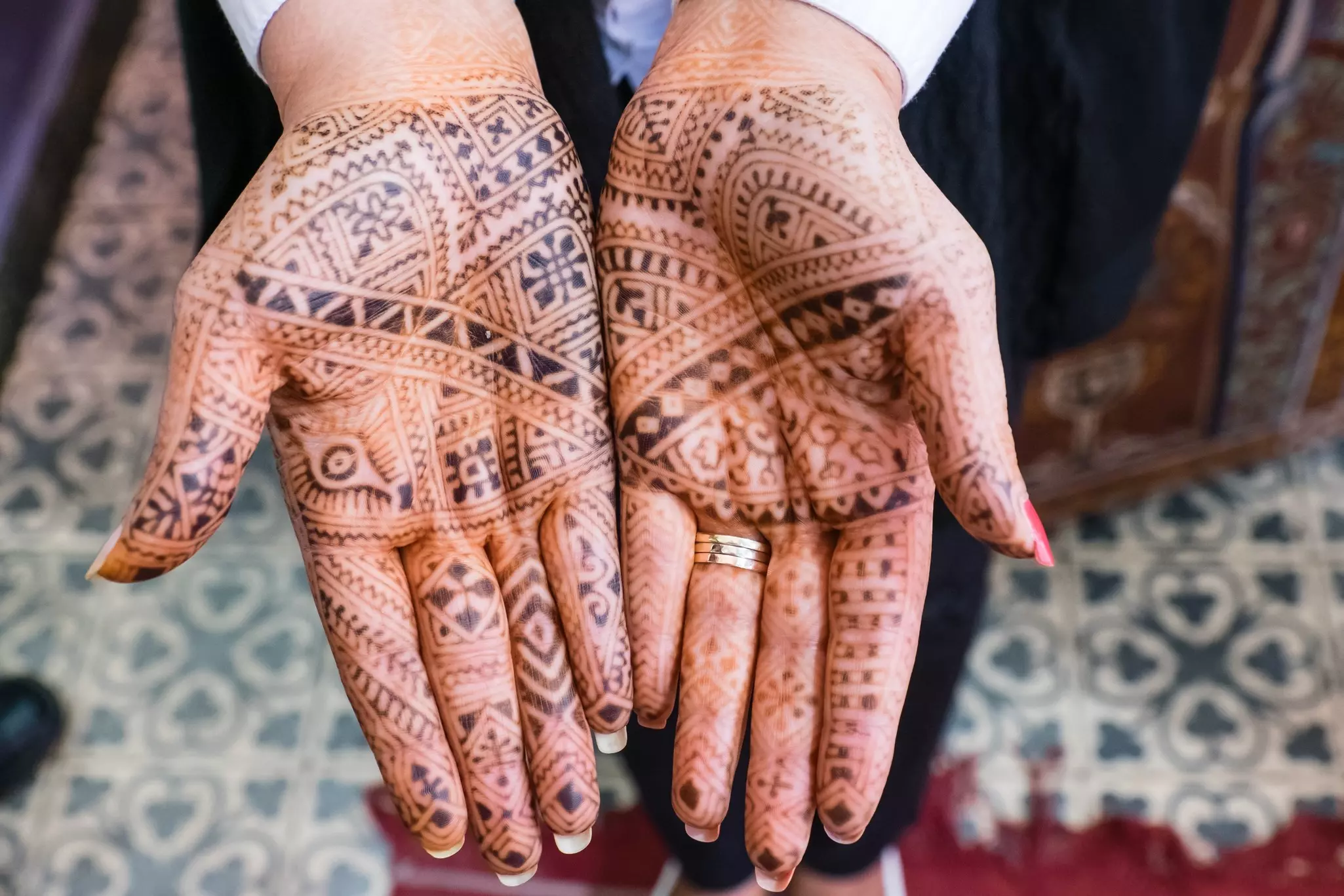 Henna on hands, Marrakesh, Morocco