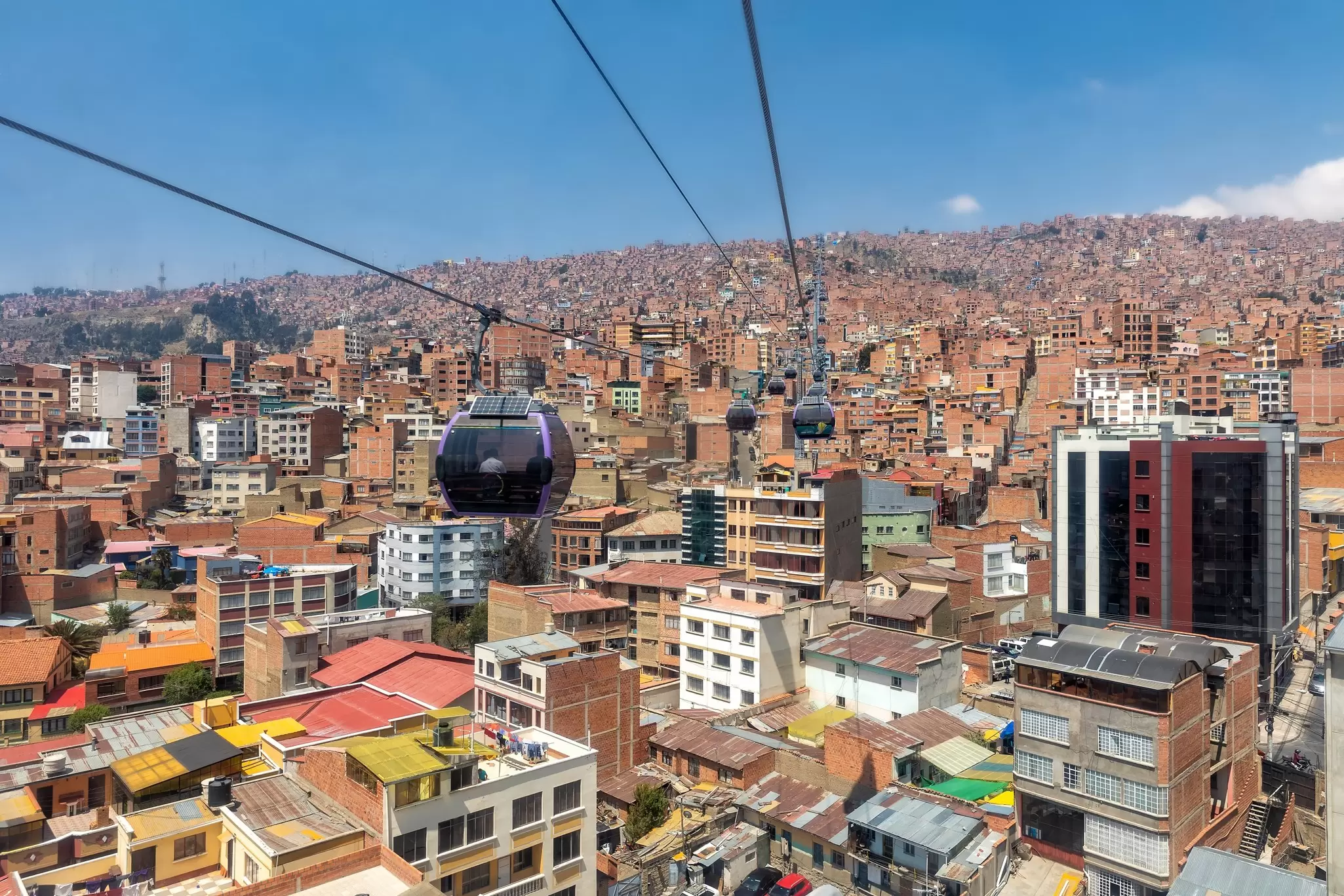 Mi Teleférico, the world's largest urban cable car network in La Paz, Bolivia