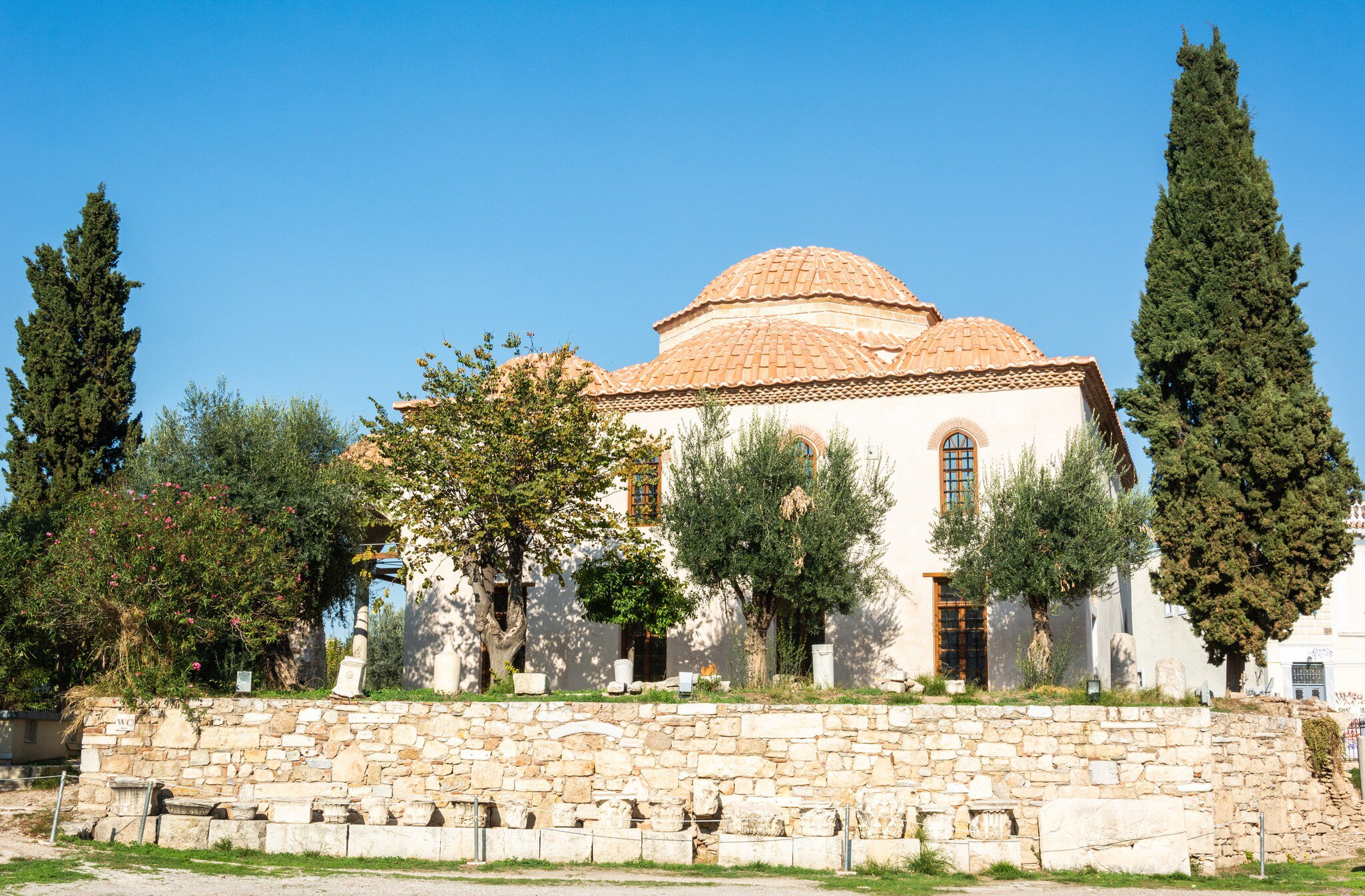 Athens, Greece – November 18, 2016. Exterior view of the Bath House of the Winds, a beautifully refurbished 17th-century hammam (Turkish bath). ; Shutterstock ID 1624376455; your: Erin Lenczycki; gl: 65050; netsuite: Digital; full: POI