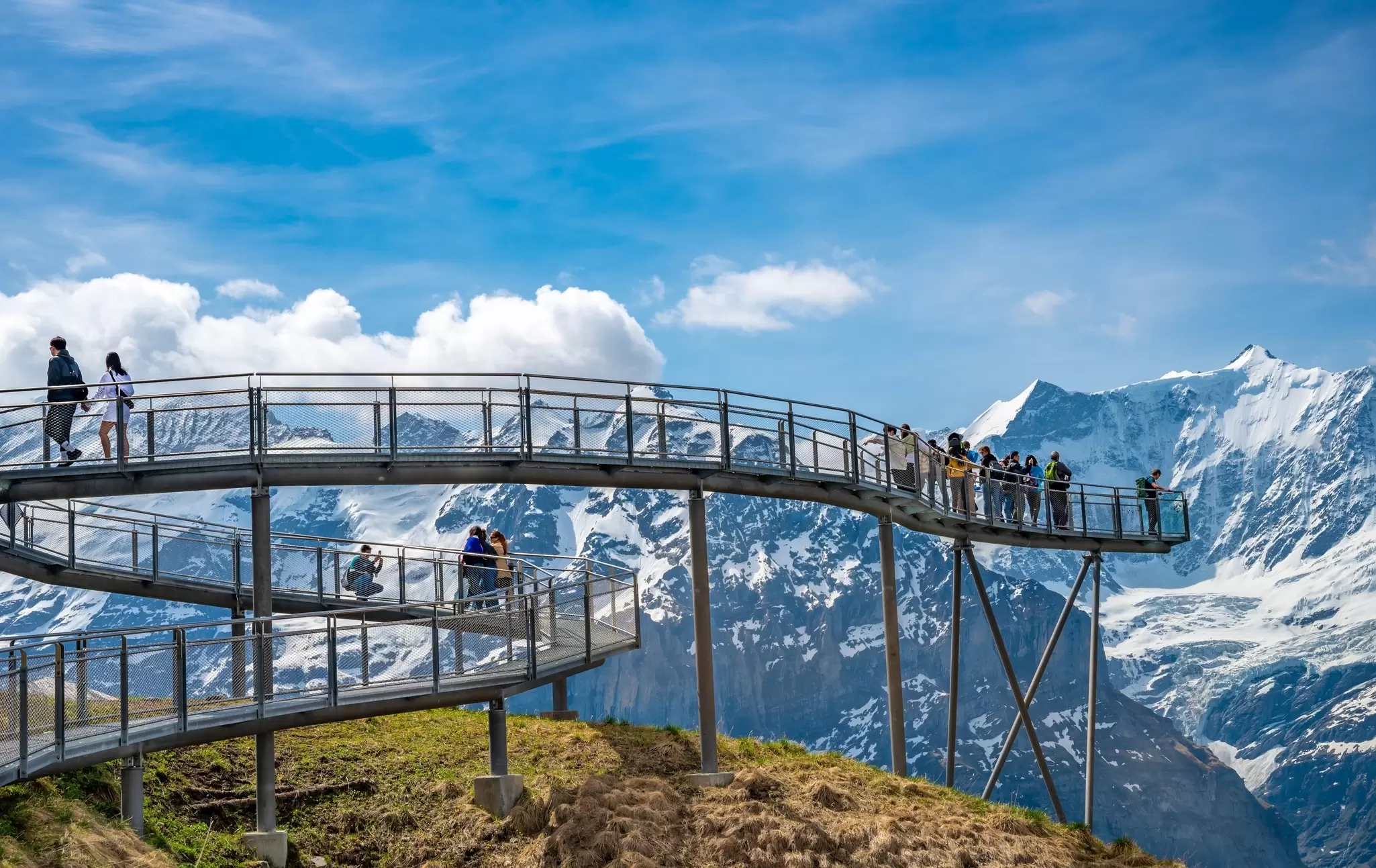Visitors on the First Cliff Walk, Grindelwald, Switzerland. Boris-B/Shutterstock
