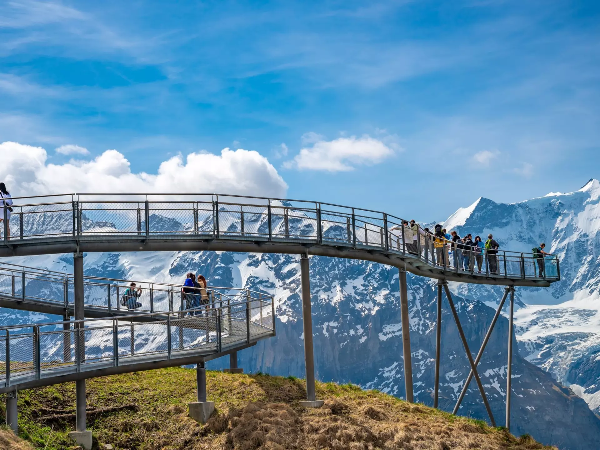 Visitors on the First Cliff Walk, Grindelwald, Switzerland. Boris-B/Shutterstock