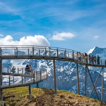 Visitors on the First Cliff Walk, Grindelwald, Switzerland. Boris-B/Shutterstock