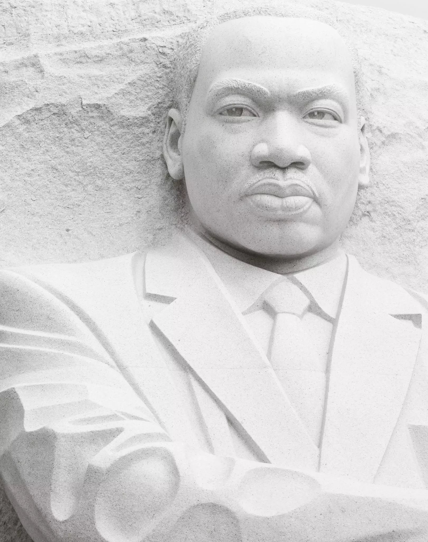 Close up of the Martin Luther King Jr Monument in Washington, DC