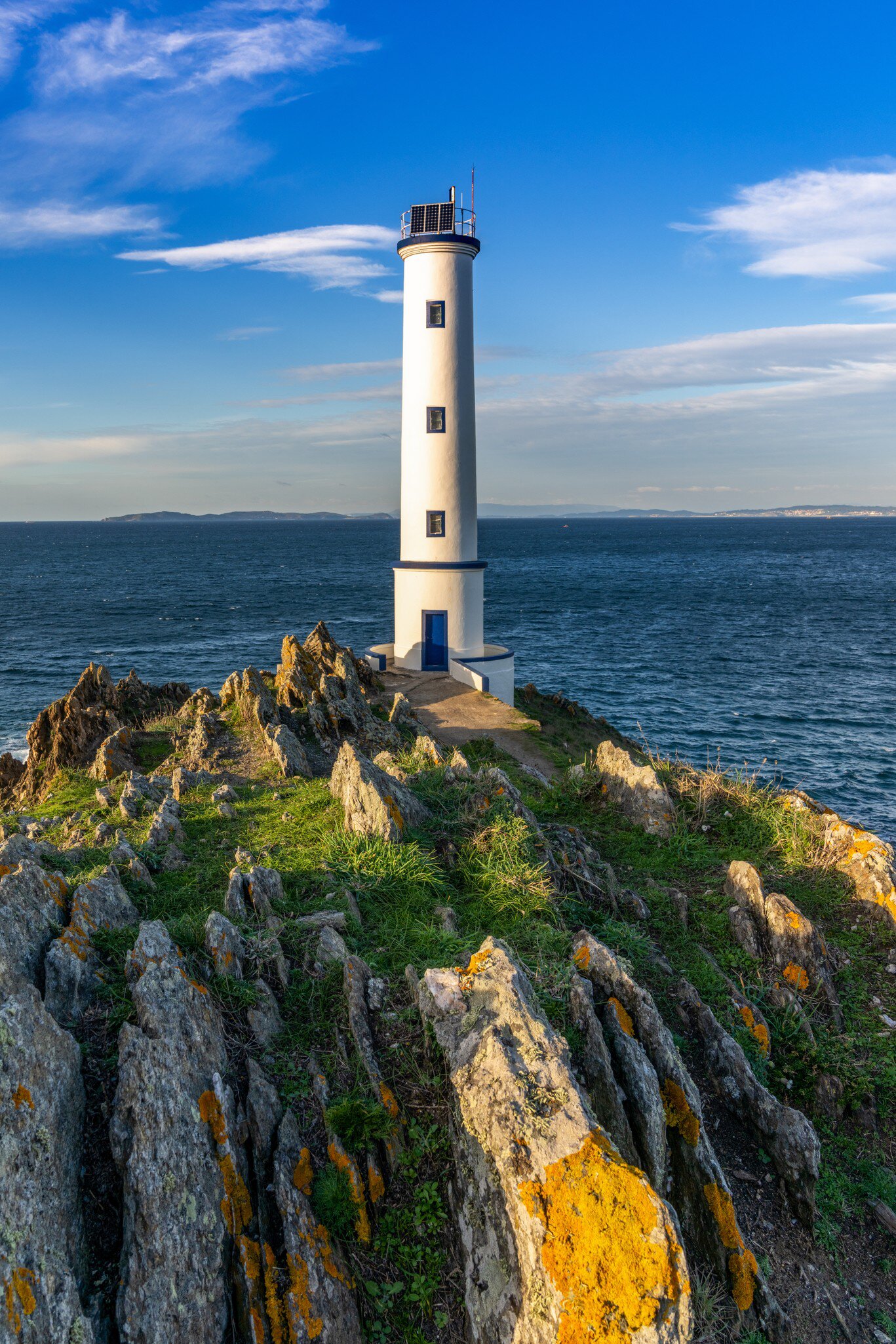 View of the Cabo de Home lighthouse in Galicia, Spain.