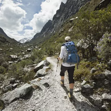 Hiking in the Huascaran National Park in Peru.