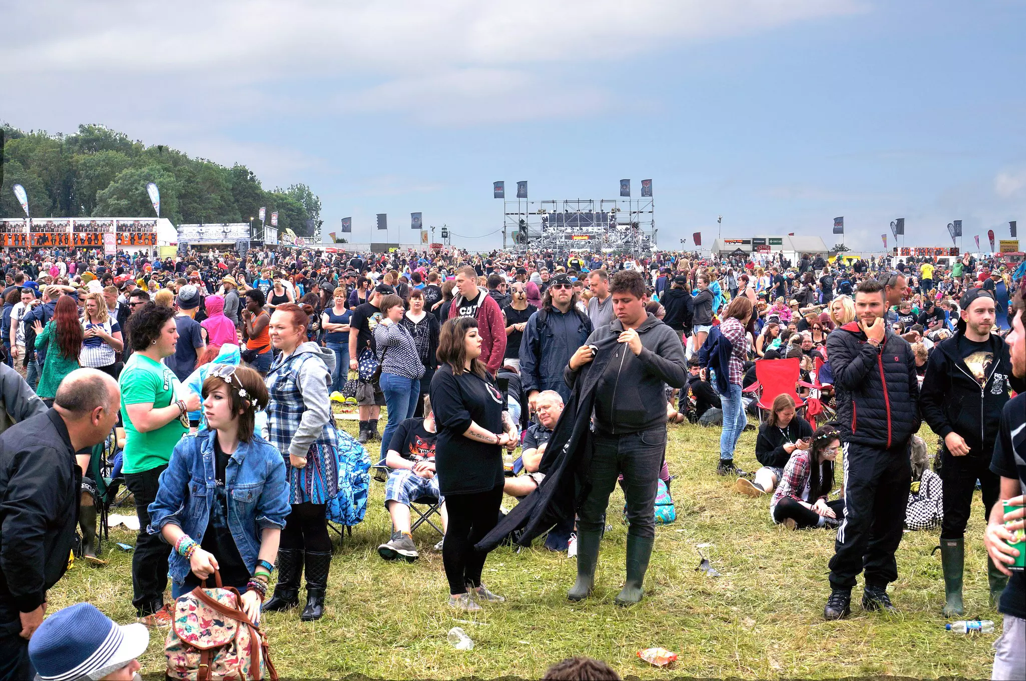 Castle Donington, Leicestershire, crowds at a music festival