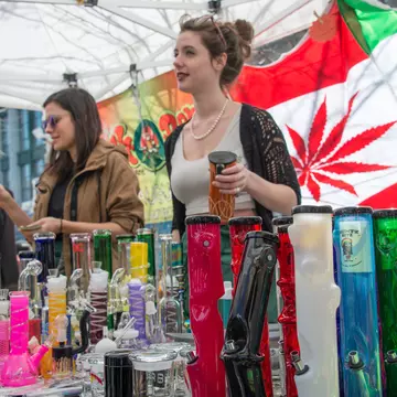 A Toronto 420 Cannabis rally at Yonge-Dundas Square. yelo34 / Getty Images
