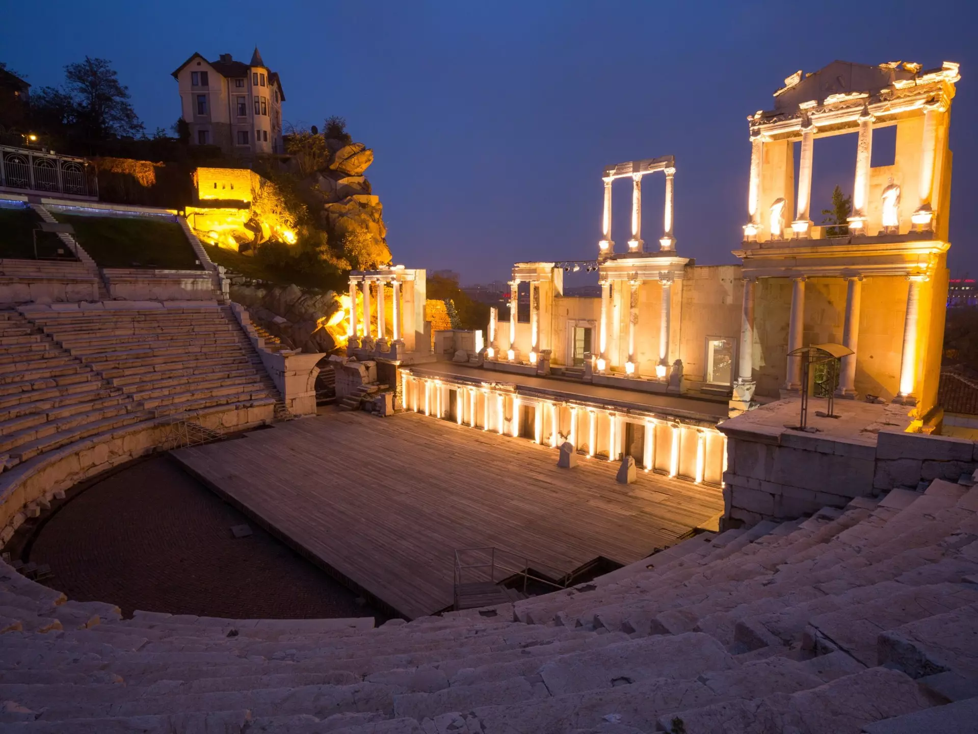 Illuminated ancient amphitheatre of Philippopolis in Plovdiv. Nickolay Kunev / 500px