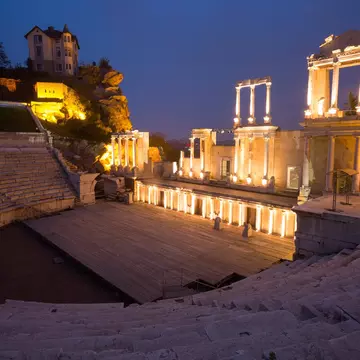 Illuminated ancient amphitheatre of Philippopolis in Plovdiv. Nickolay Kunev / 500px