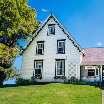 Exterior view of the Anne of Green Gables Museum on Prince Edward Island, Canada.