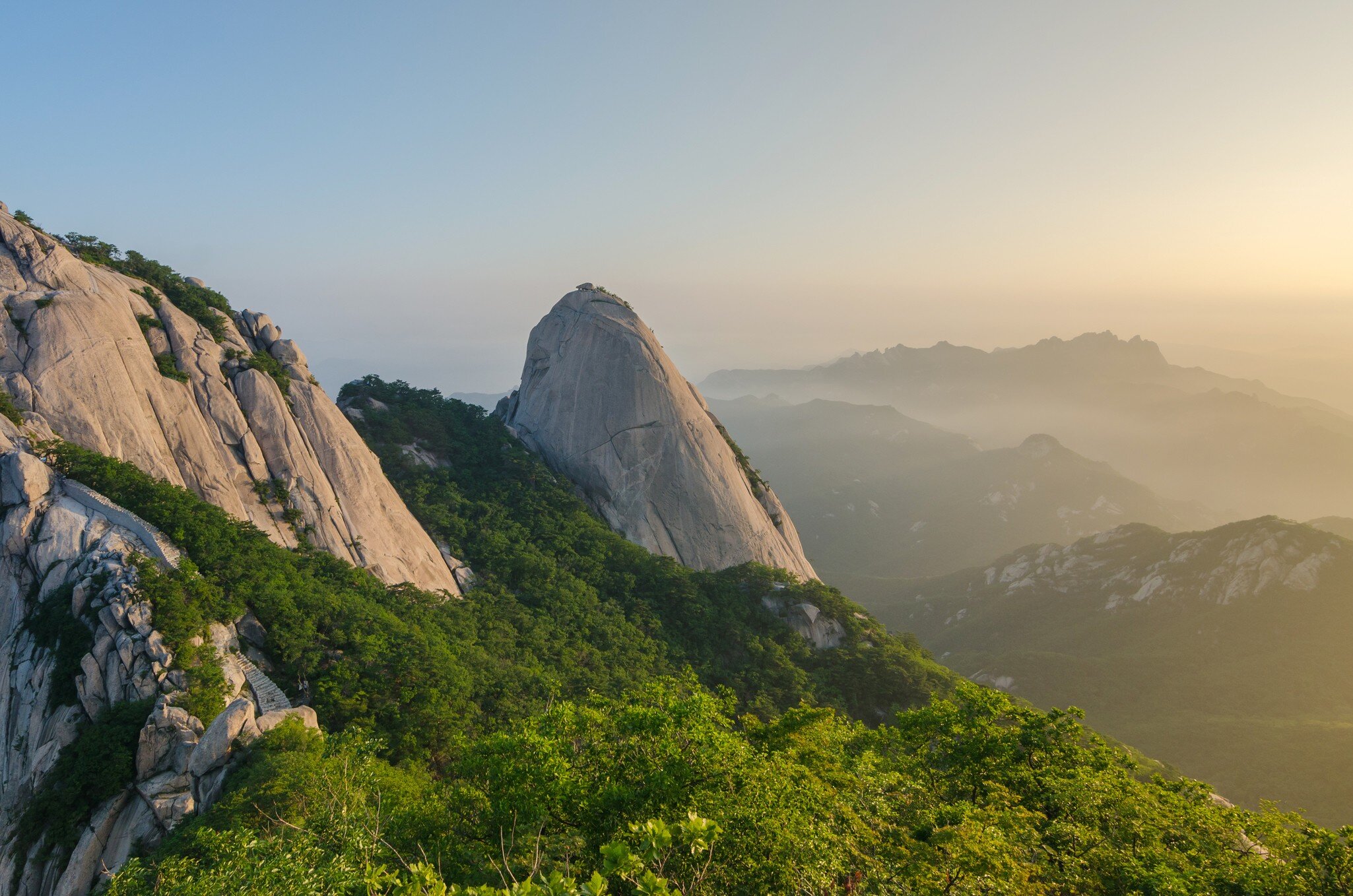 sunrise of Baegundae peak, Bukhansan mountains  in Seoul, South Korea; Shutterstock ID 296386961; Your name (First / Last): Josh Vogel; Project no. or GL code: 56530; Network activity no. or Cost Centre: Online-Design; Product or Project: 65050/75...