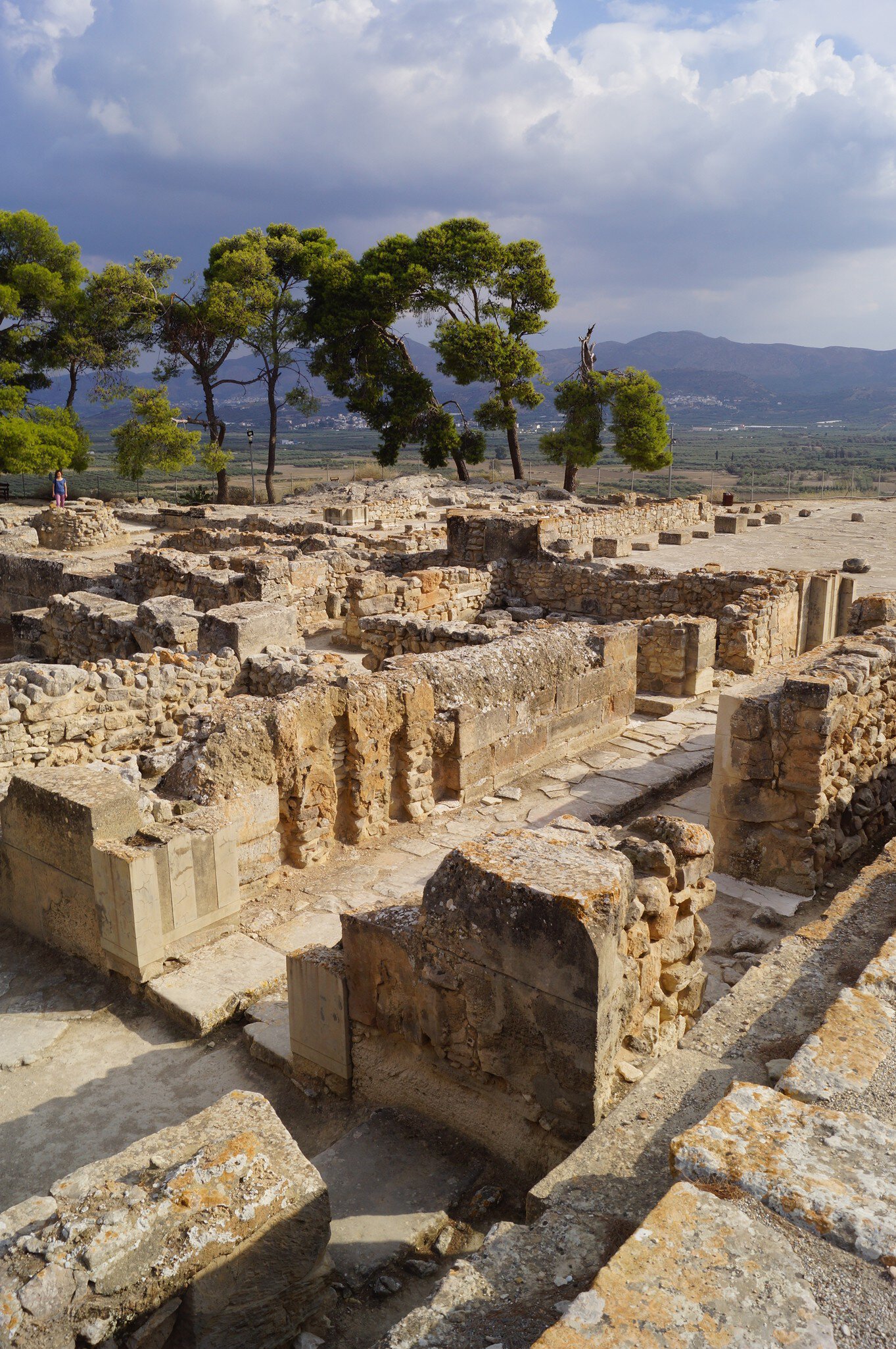 Ruins of the ancient Minoan Palace of Phaistos (Festos) with the Messara mountains in the background.