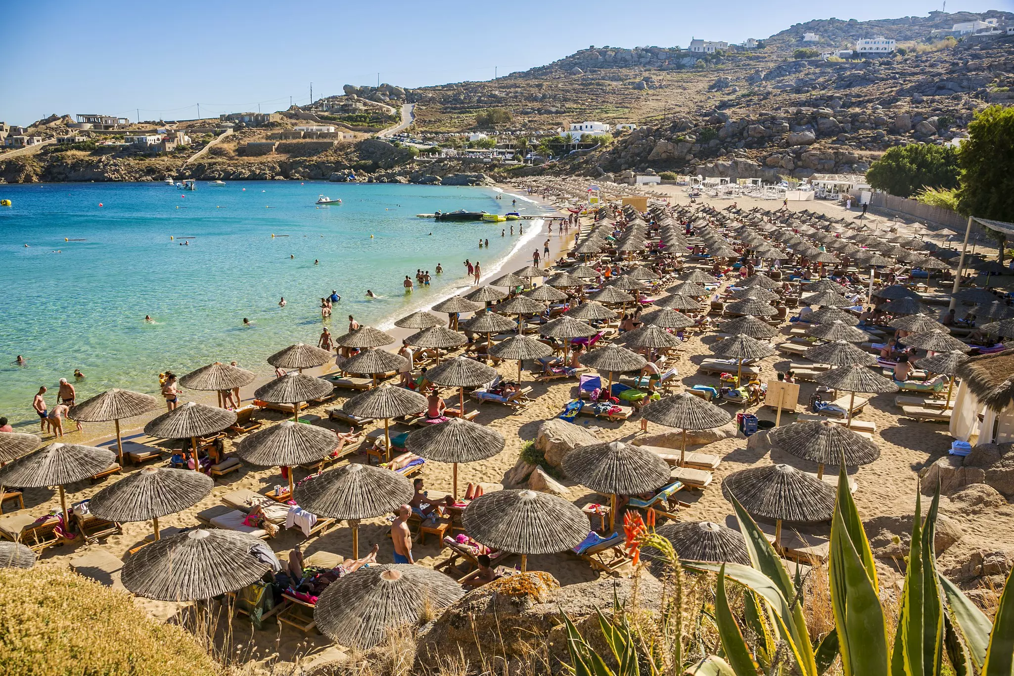 Super Paradise Beach on Mykonos Island.
