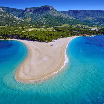 Croatia, Dalmatia, Brac Island, Zlatni rat beach