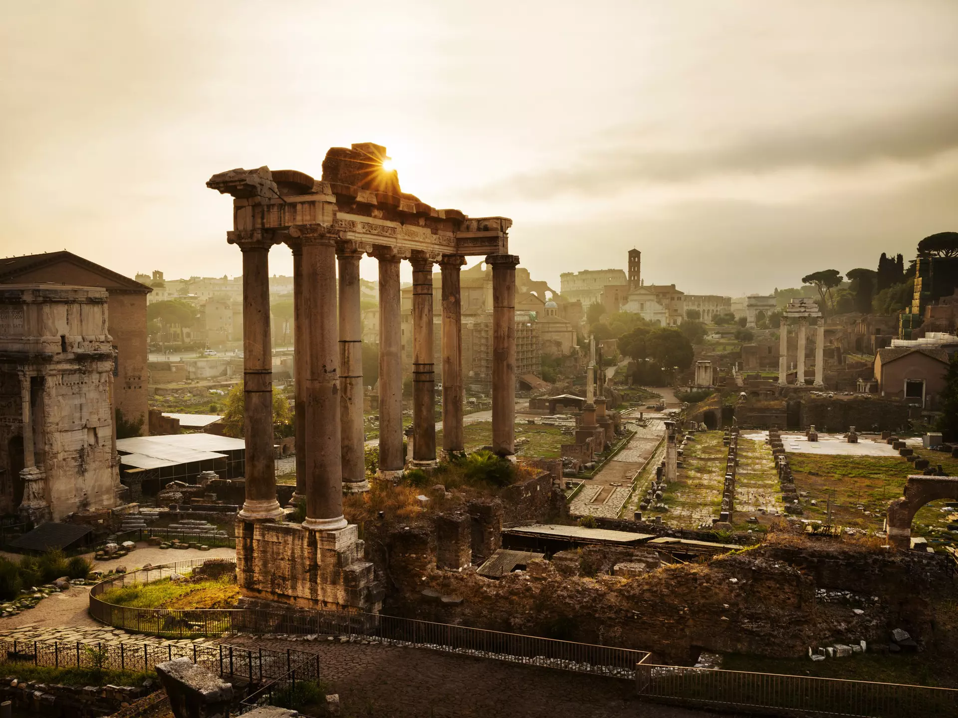 Lonely Planet Traveller Magazine, Issue 50, The classic wonders of Rome
Front portico of Temple of Saturn at foot of Capitoline Hill in western end of Roman Forum.