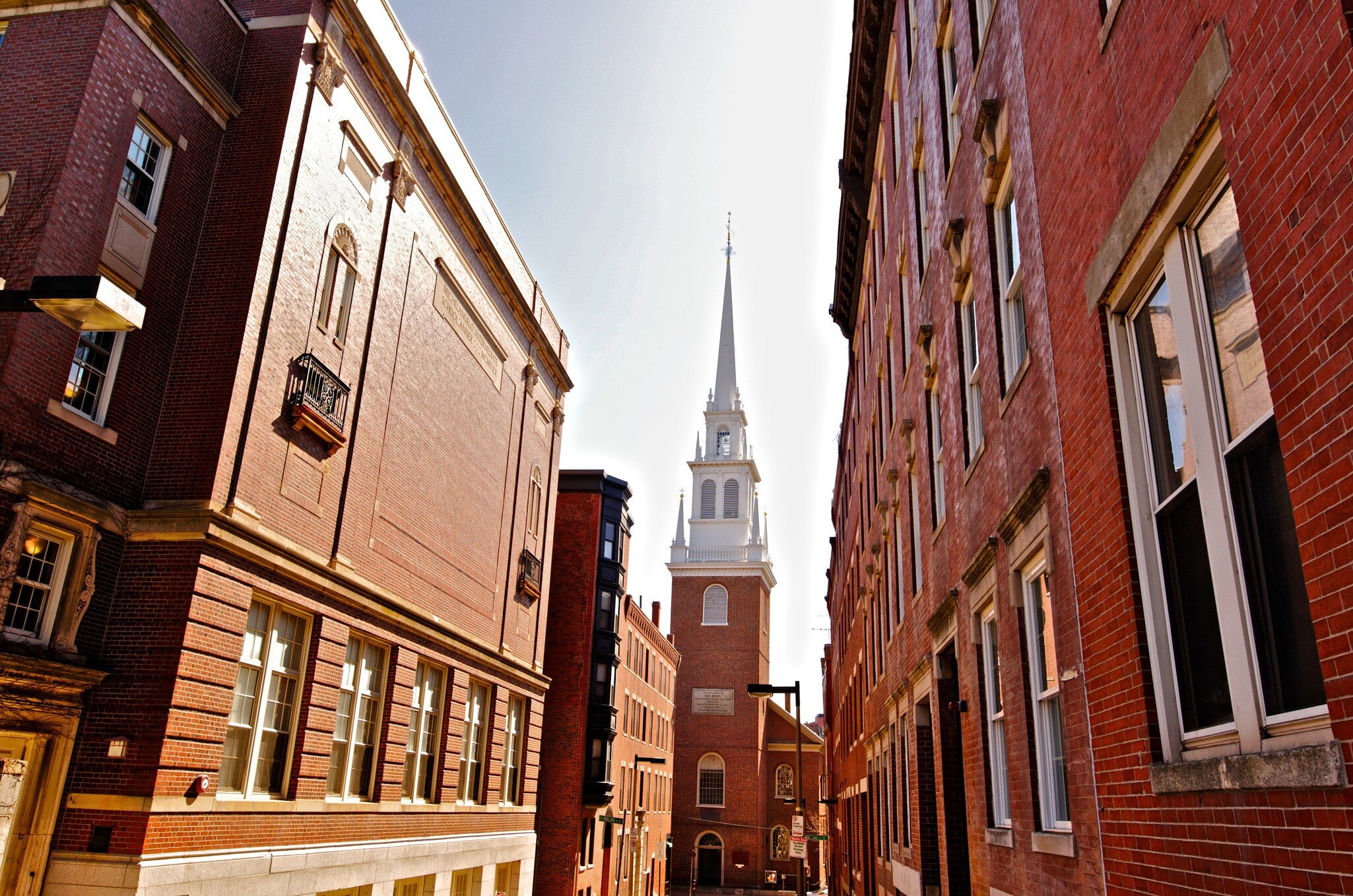 View of Old North Church in Boston, USA.