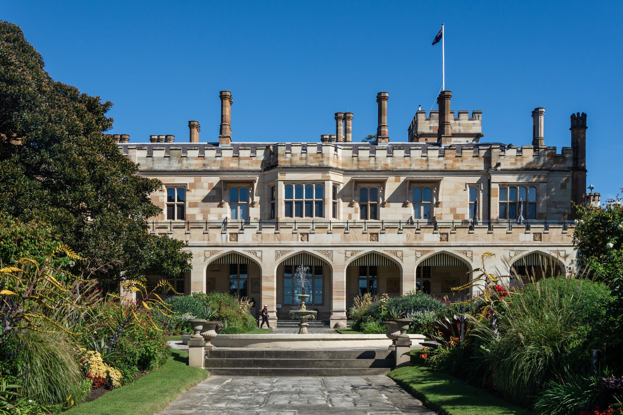 Facade of the Government House in Sydney, Australia.