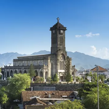 View of Nha Trang Cathedral in Vietnam.