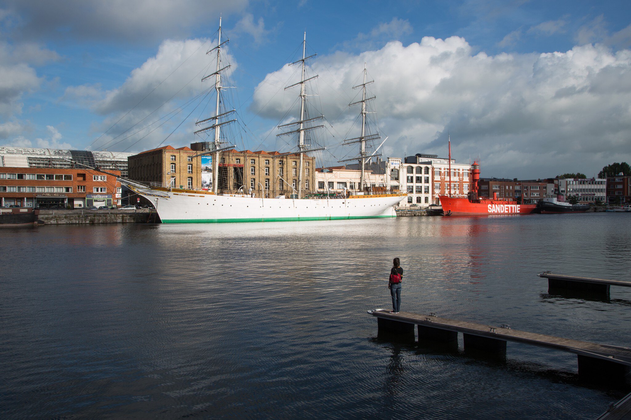 Sailing ship Duchesse Anne and lightship Sandettie