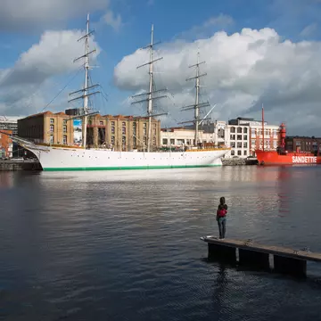 Sailing ship Duchesse Anne and lightship Sandettie