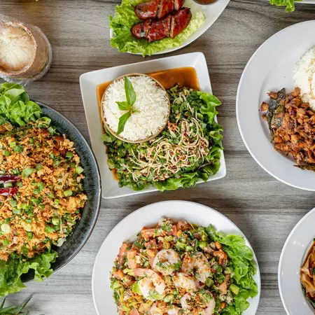 Various dishes at Sao Lao Thai Café