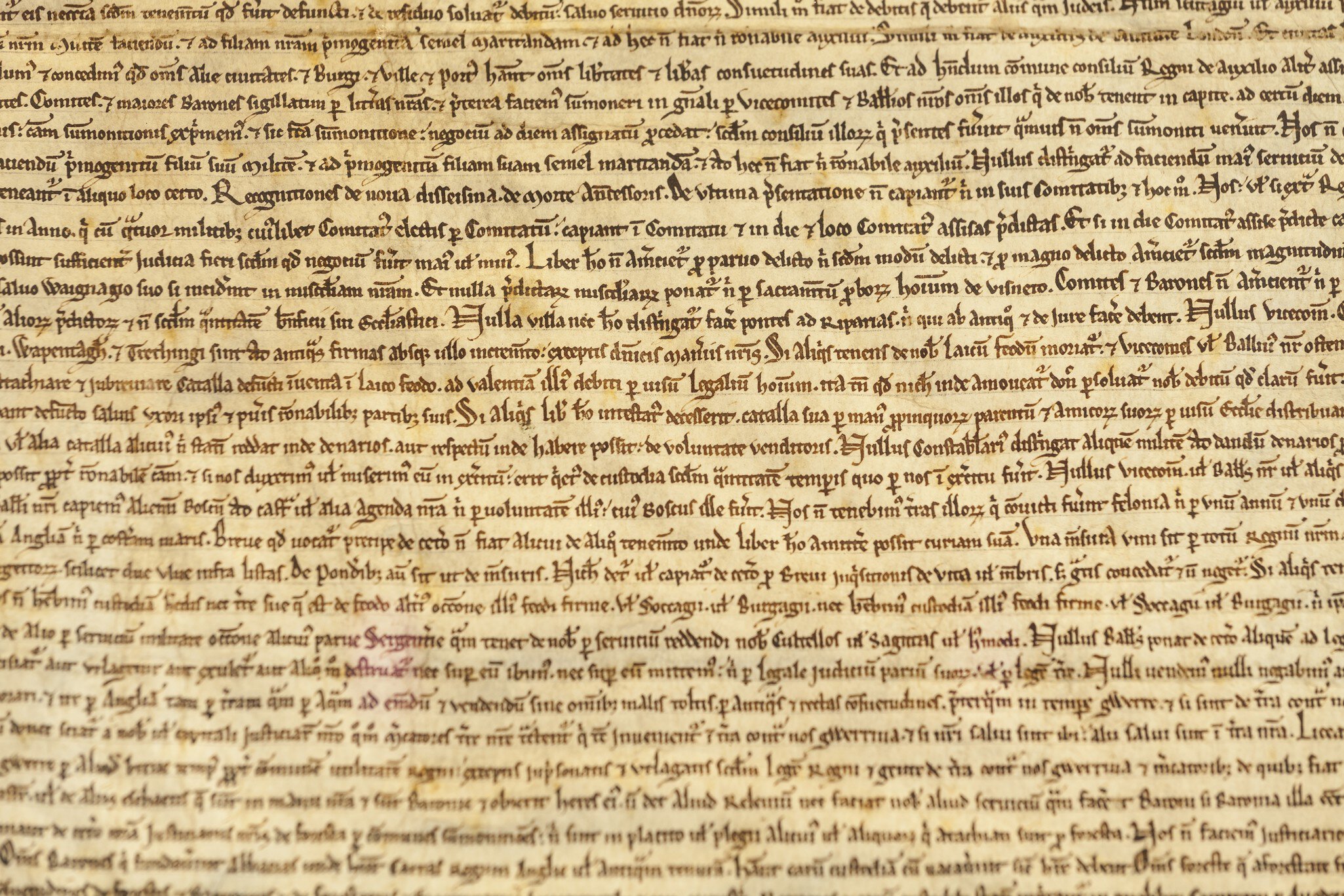 A copy of the Magna Carta on display at Salisbury Cathedral, England