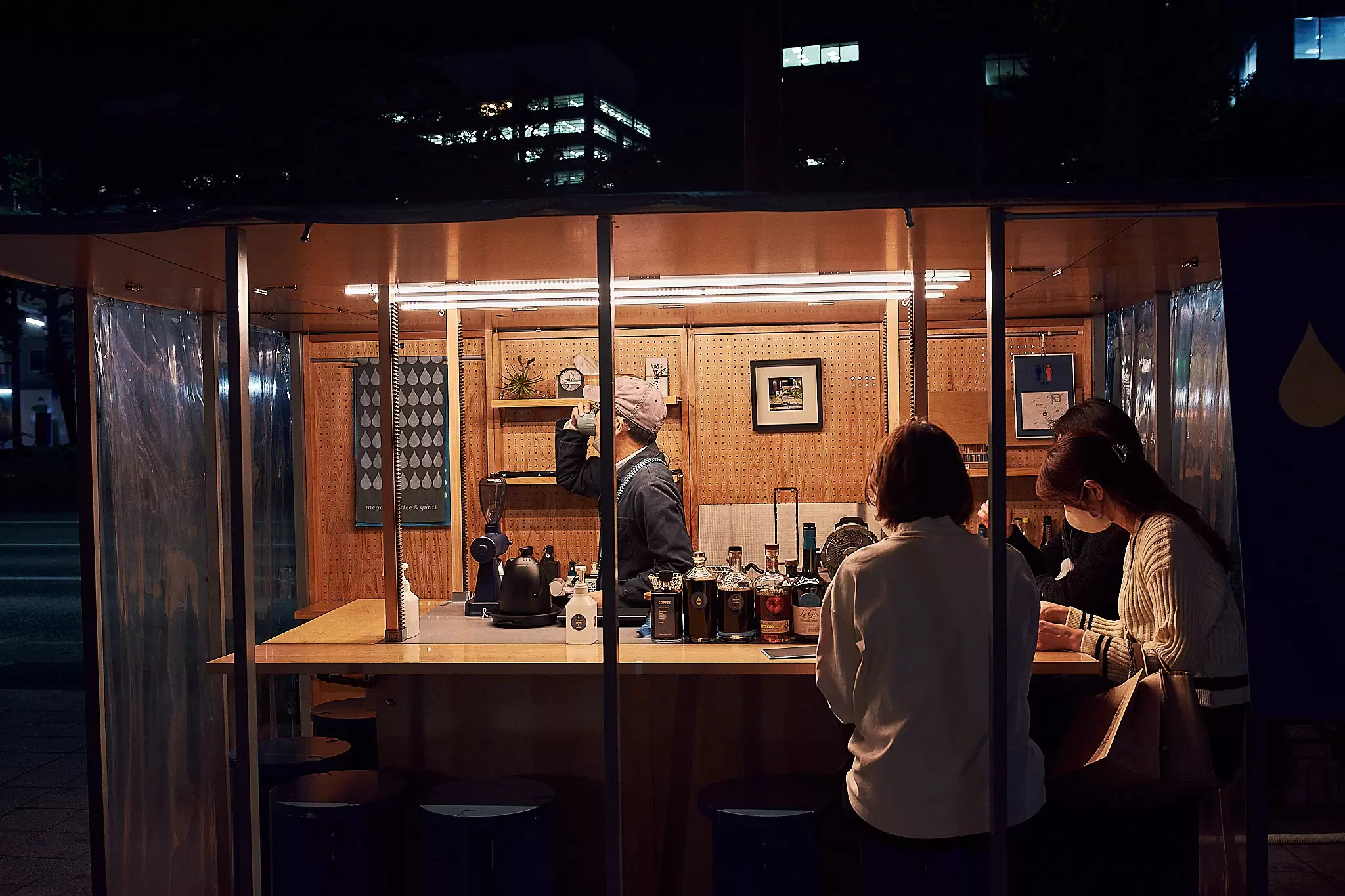 A yatai food and coffee stall in Fukuoka, Japan