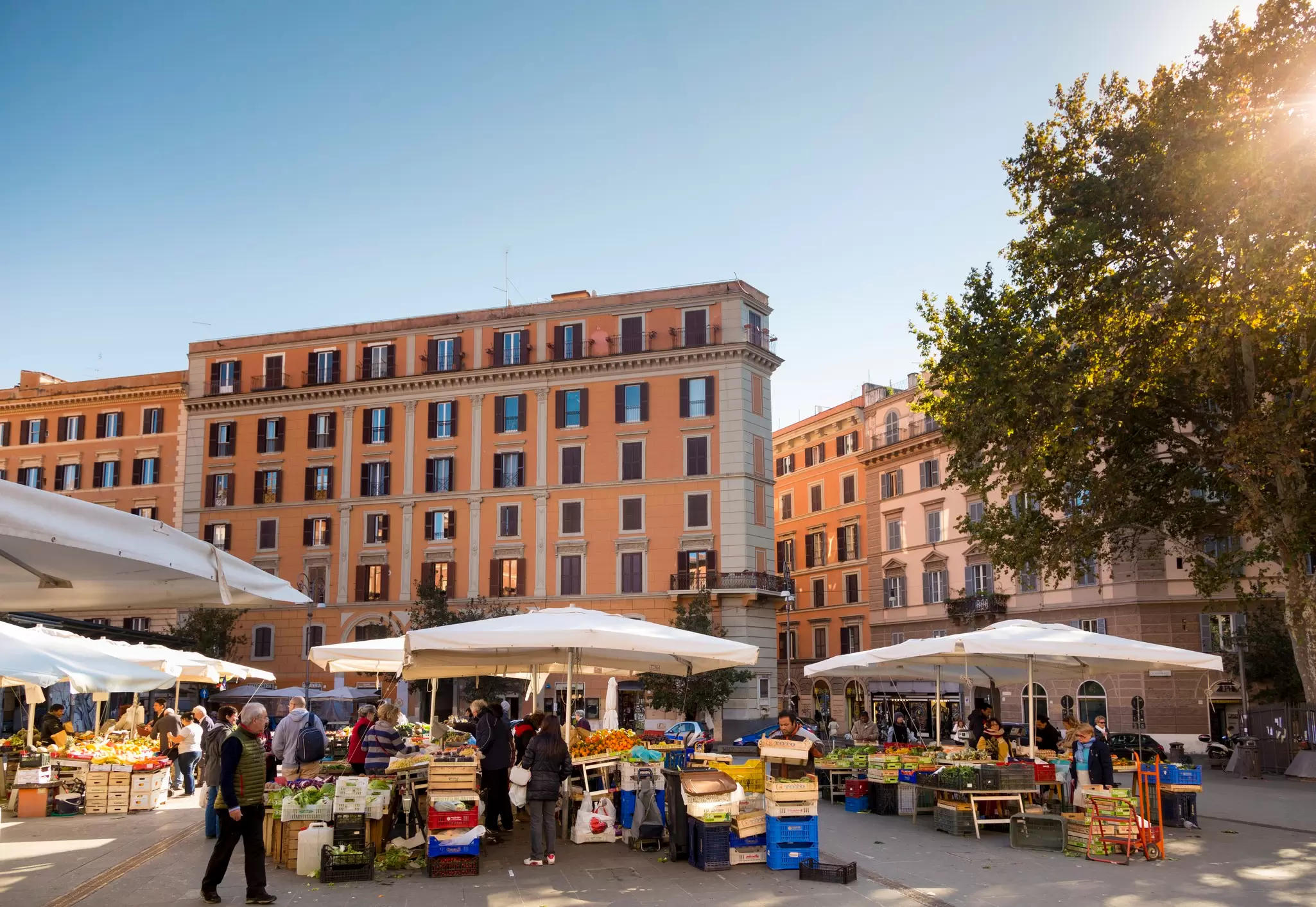 Piazza San Cosimato Market in Rome's Trastevere neighborhood. Getty Images