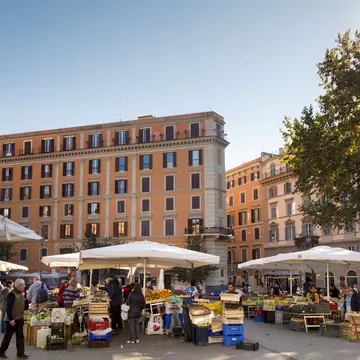 Piazza San Cosimato Market in Rome's Trastevere neighborhood. Getty Images