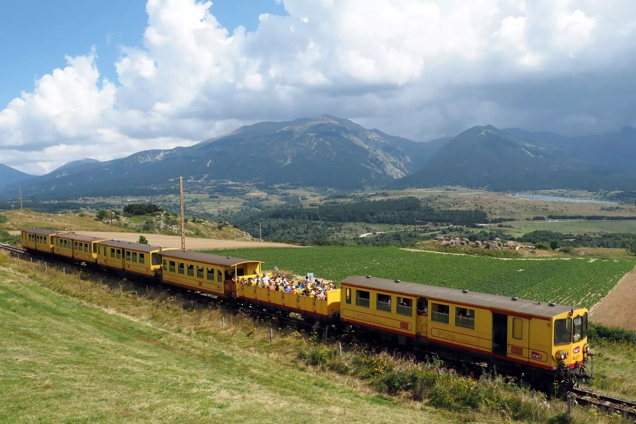 The “Little Yellow Train” (Petit Train Jaune) offers a scenic jaunt through the Pyrenees in southern France © Raymond Roig / AFP via Getty Images