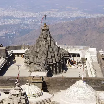 Neminath Jain Mandir Jain temple on Mount Girnar. Gujarat, India.