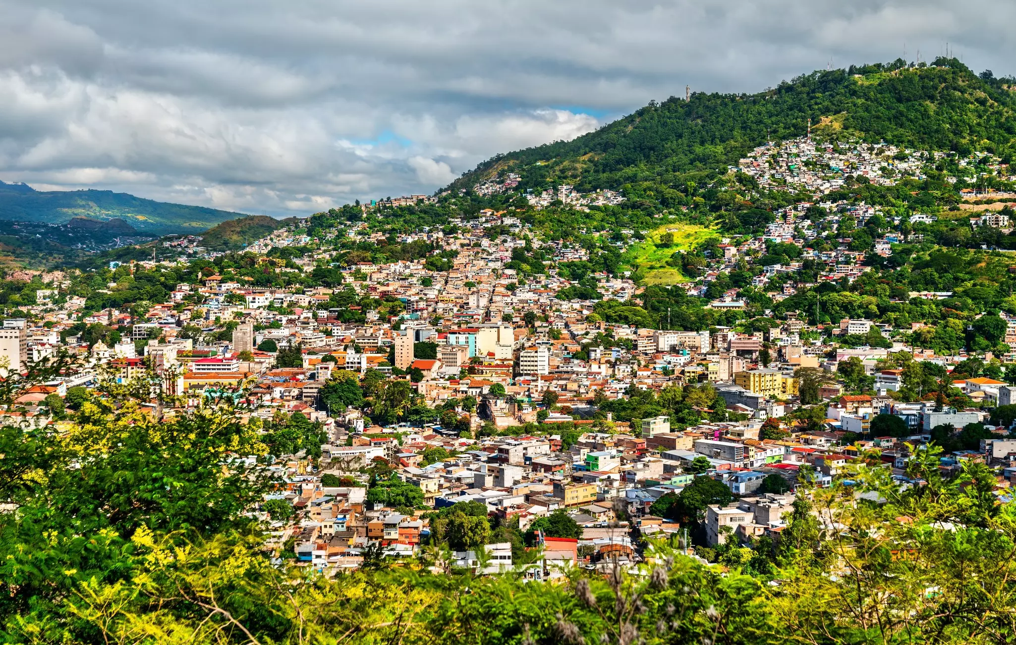 Skyline of Tegucigalpa from Cerro Juana Lainez. The Capital City of Honduras in Central America.