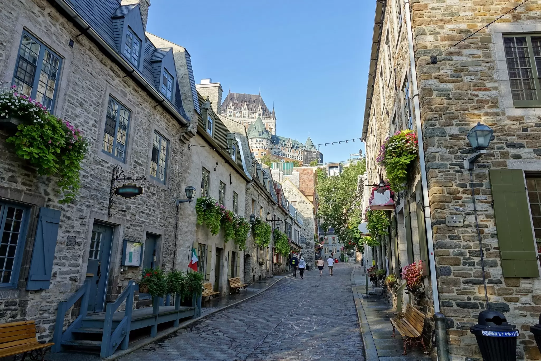 Cobbled street in the Old Town of Québec City. 