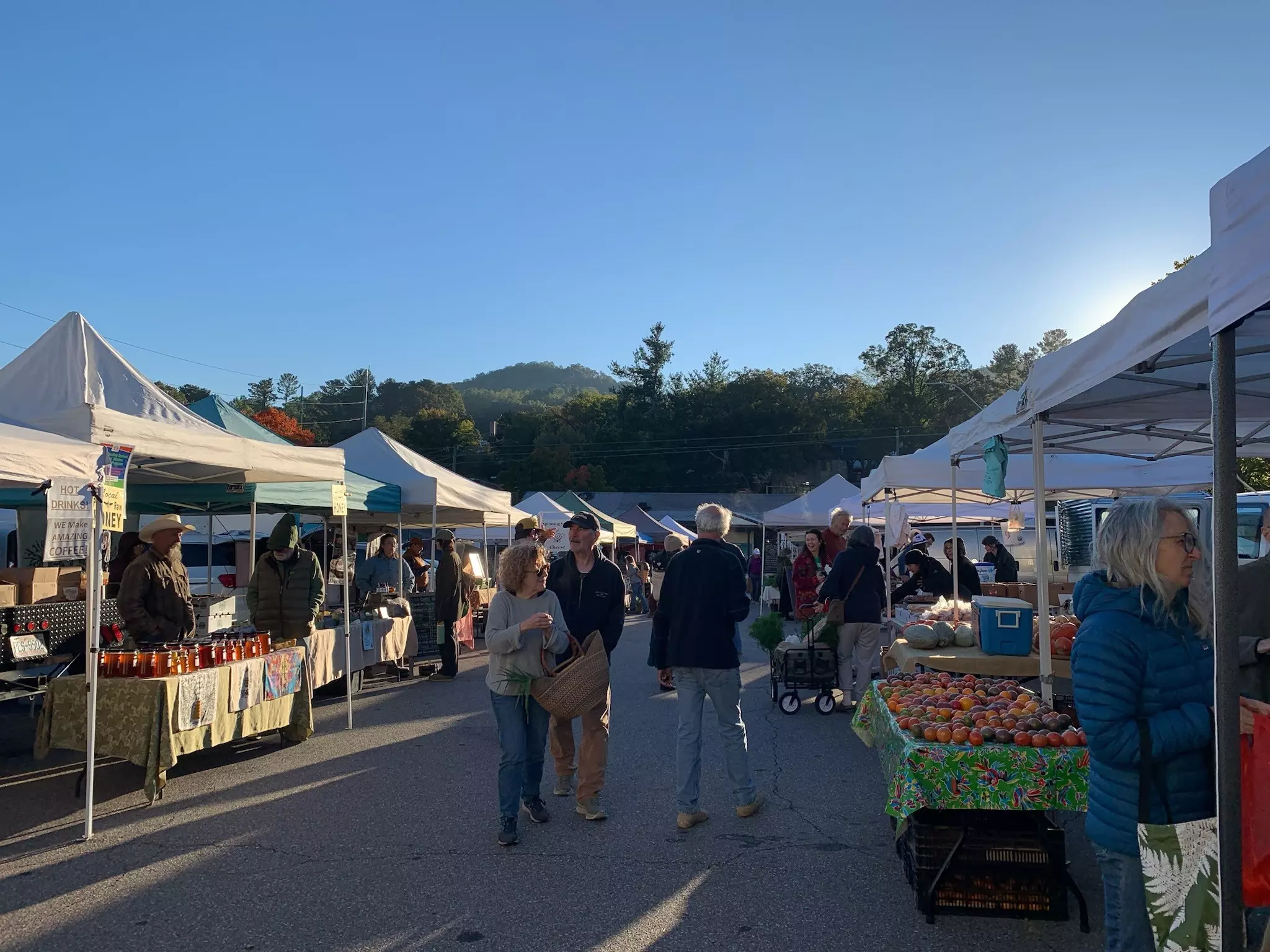 Tents line both sides of the North Asheville Tailgate Market.