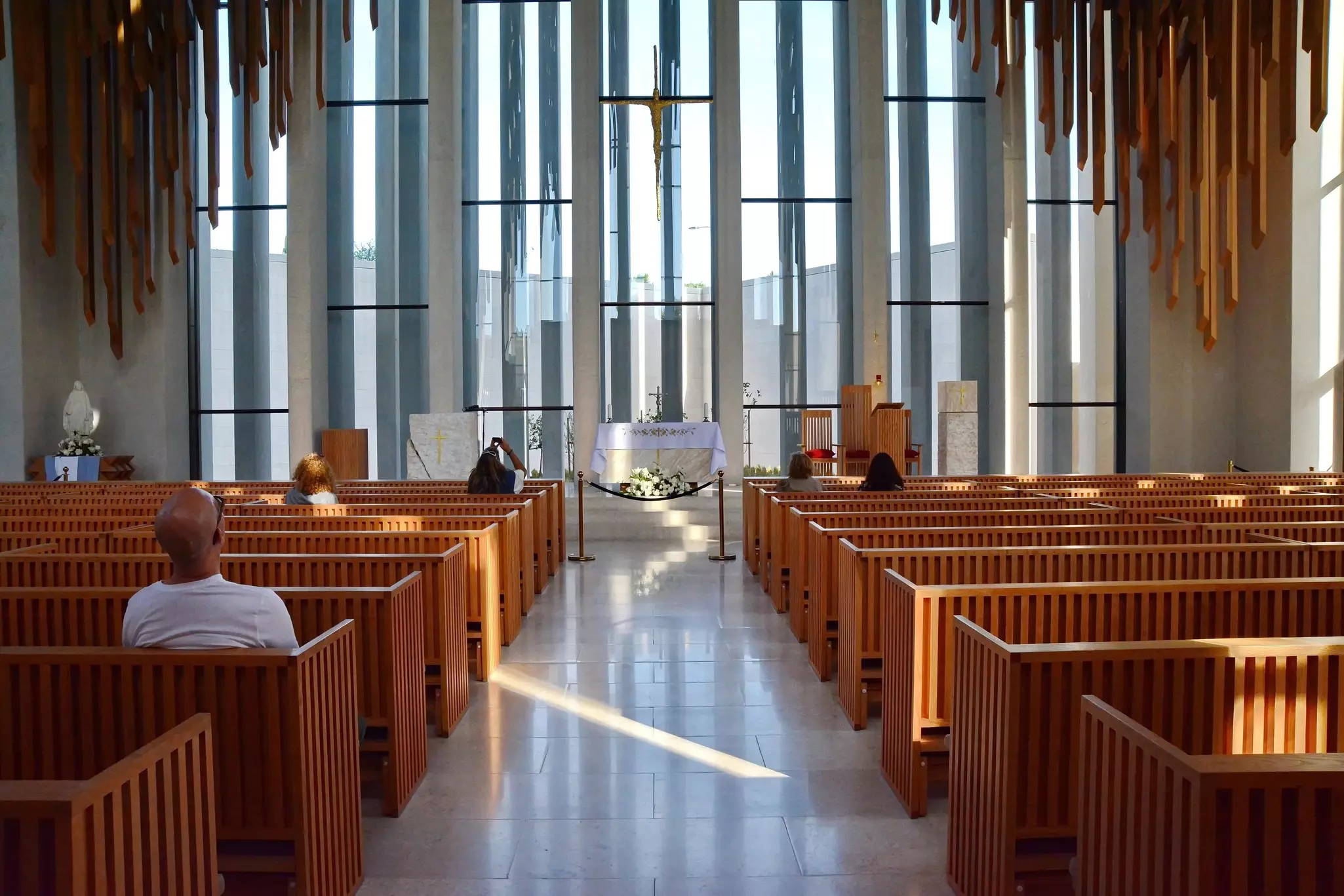 The interior of the church at Abrahamic Family House, which also has a mosque and synagogue of equal dimensions © milart / Shutterstock
