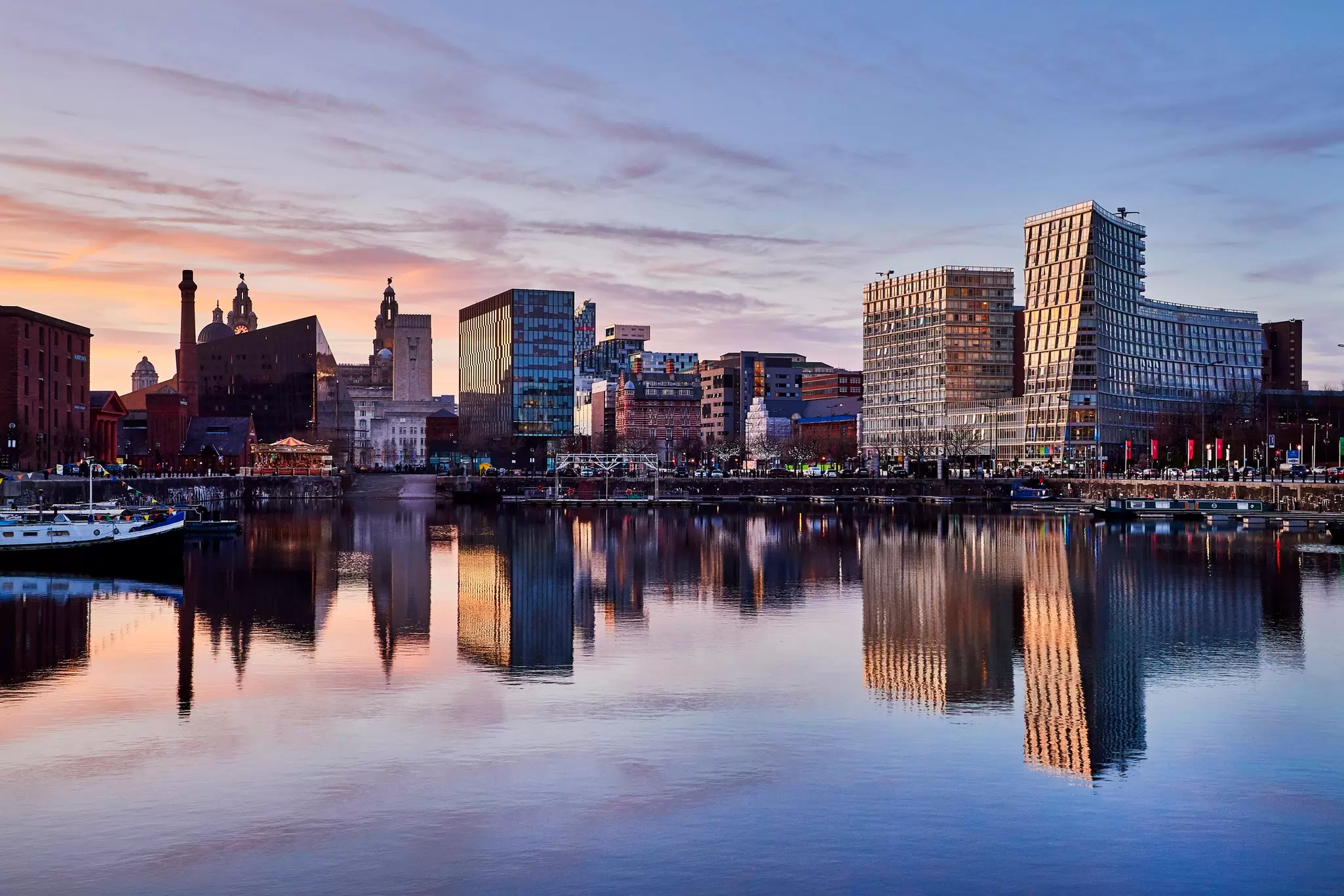 Historic and modern architecture mingles on Liverpool's famous waterfront. Andrea Pistolesi/Getty Images