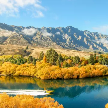 The Shotover River in fall, Queenstown. HE IS PATRICK/Shutterstock