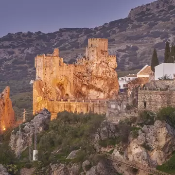 View of Castillo de Zuheros during the evening near Córdoba, Spain.