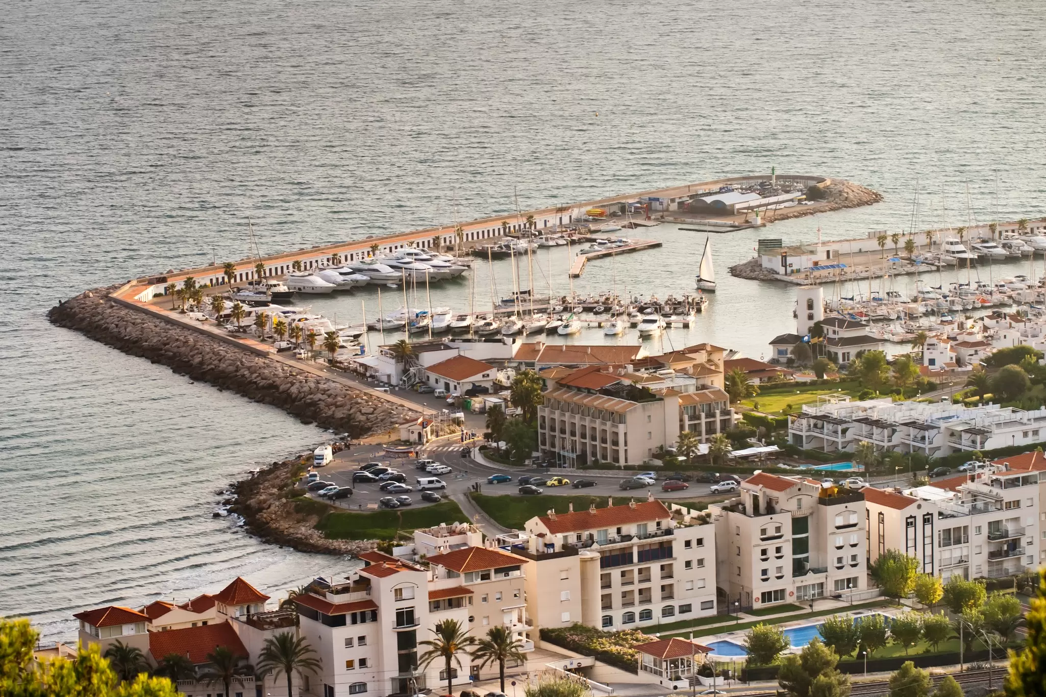 Port D'aiguadolç, Sitges harbour.
Architecture; Barcelona; Barcelona Province; Building Exterior; City; Color Image; Day; District; Flickr; Harbor; High Angle View; Horizontal; Nature; Nautical Vessel; No People; Outdoors; Photography; Rippled; Sea; Sitges; Spain; Tranquility; Transportation; Travel Destinations; Tree;