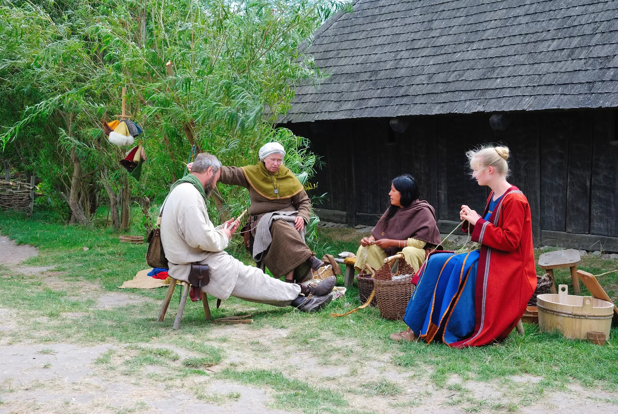 Höllviken, Sweden - August 5, 2018 - Recreated Viking Age settlement at Foteviken Museum in southern Skåne (Scania), License Type: media, Download Time: 2026-03-17T17:23:51.000Z, User: joe_lp, Editorial: true, purchase_order: 56500 - T&R or Kids, job: Global Publishing WIP, client: LPK The Travel Book 3, other: Joe Fullman